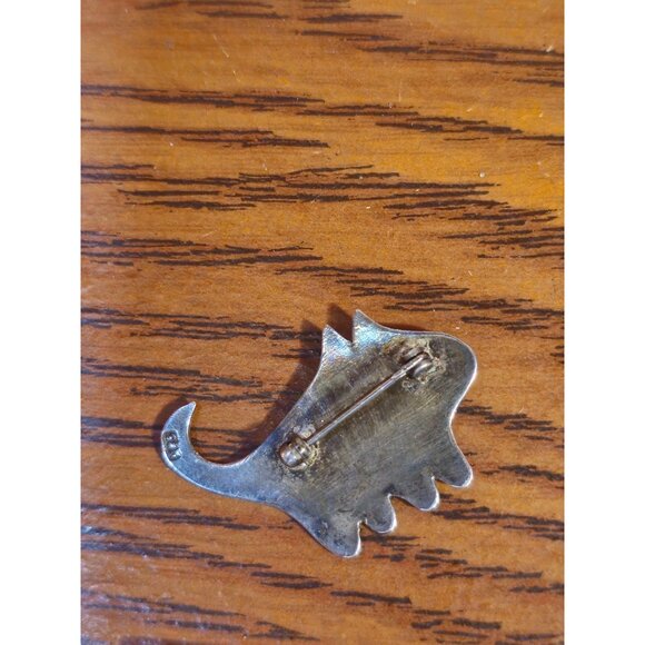 Vintage Silver Cat Brooch With Amethyst Eye & Intricate Design - Picture 3 of 4